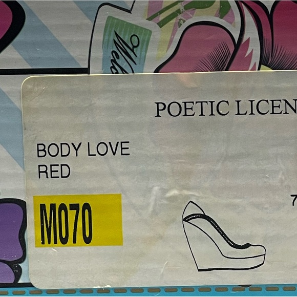 Poetic License Women’s Body Love Red Leopard Platform Wedge Heel Size 7 - Picture 9 of 10